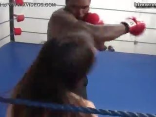 Black Male Boxing BEAST vs Tiny White young lady Ryona
